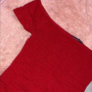 Brandy Melville Red off the shoulder cropped top